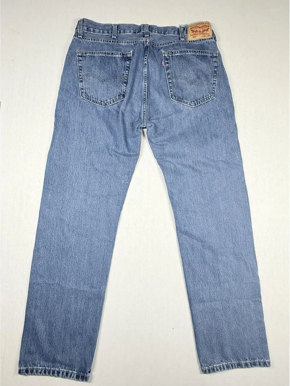 Levi 505 Jeans Mens 38X34 (36x31.5) Blue Medium Cotton Western Straight Leg EUC‎